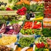 different coloured fruits and vegetables