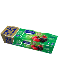 Charalambides Christis Active Dessert Yoghurt With Forest Fruit Flavor And Fibers 3X200gr 2+1 Free