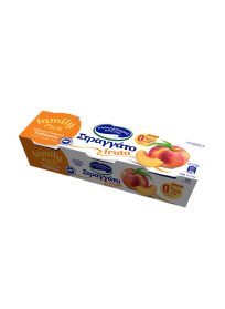 Στραγγάτο Fruta, Γιαούρτι Ροδάκινο, 0% Ζάχαρη, 0% Λιπαρά, 3x150gr (FAMILY PACK) Χαραλαμπίδης Κρίστης