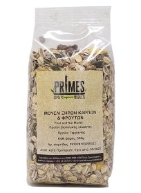 Primes Bio Μούσλι Ξηρών Καρπών and Φρούτων 350gr