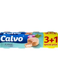 Calvo Τόνος σε Νερό 4x80gr (3+1 FREE)