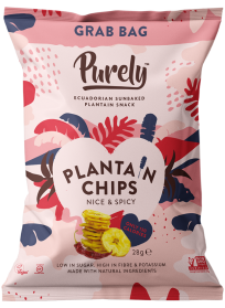 Purely Plantain Chips Nice and Spice 28gr