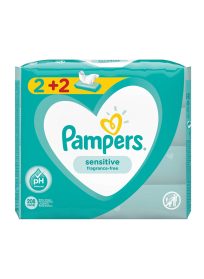 Pampers Μωρομάντηλα Sensitive 2+2 Δώρο 4x52 Τεμάχια