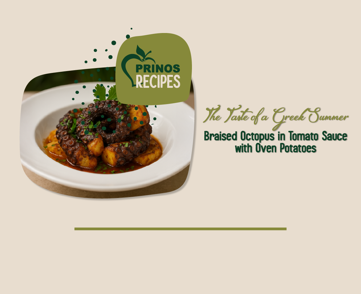 Braised Otcopus in Tomato Sauce with Oven Potatoes